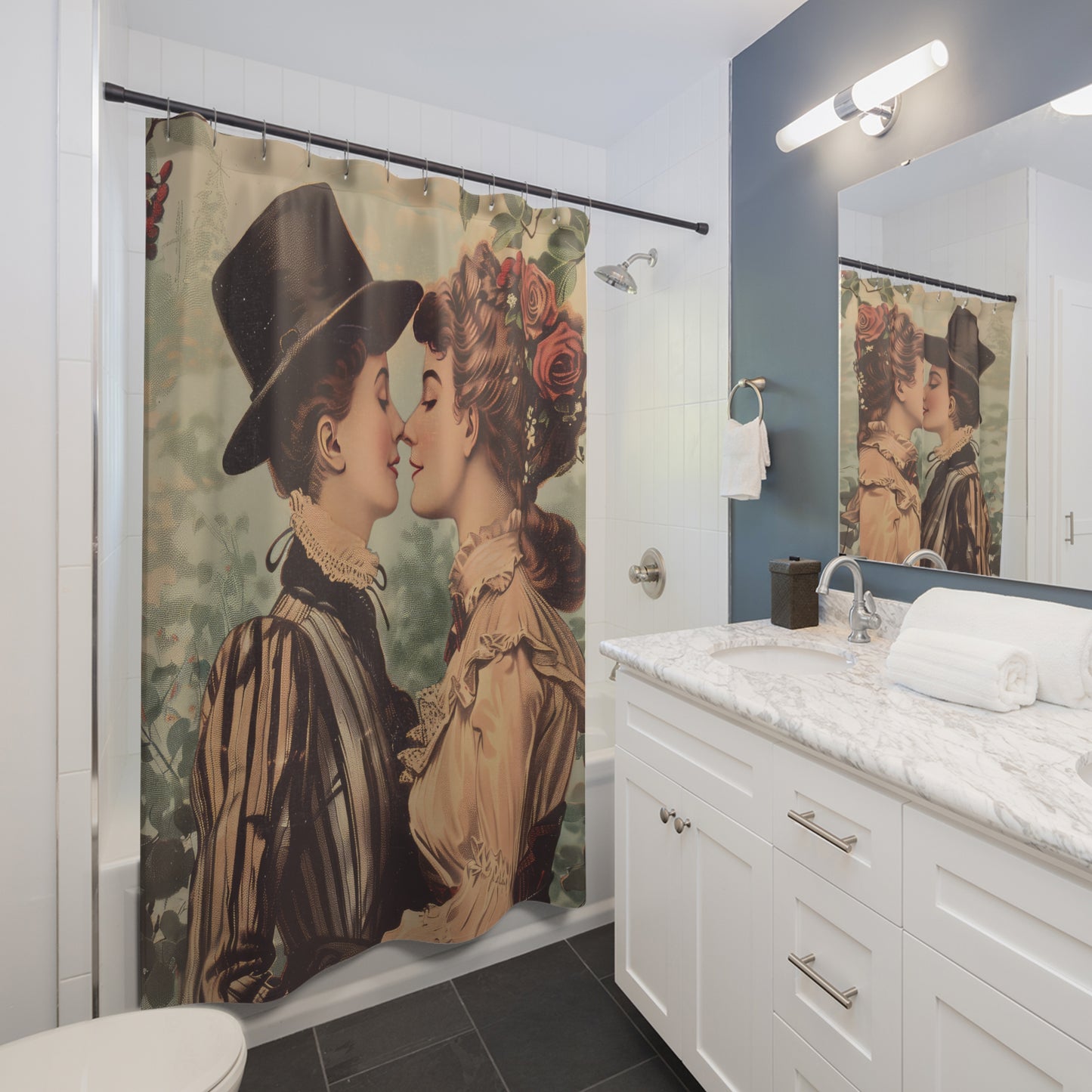 Victorian Love Secret - Vintage Queer Love Shower Curtain Collection
