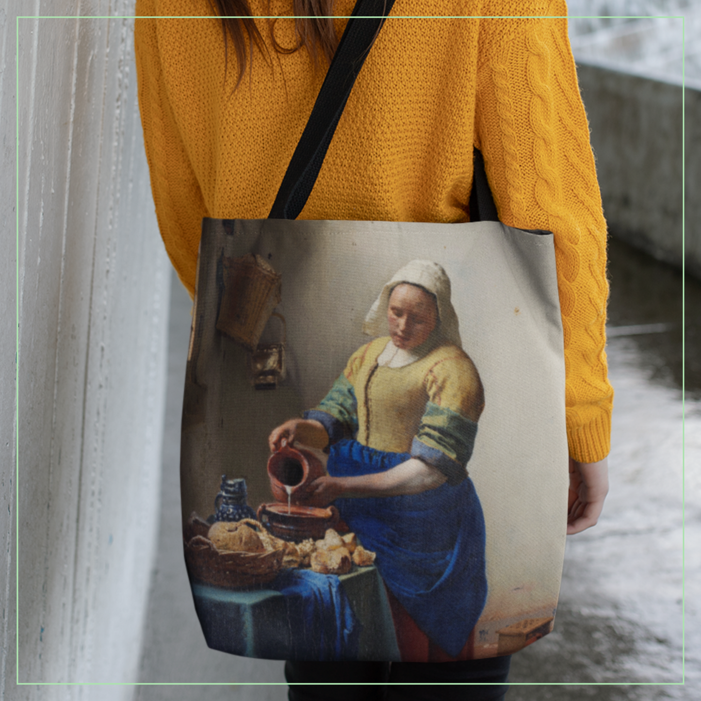 Art Tote Bag - Famous Painting Print from Dutch Painter Johannes Vermeer