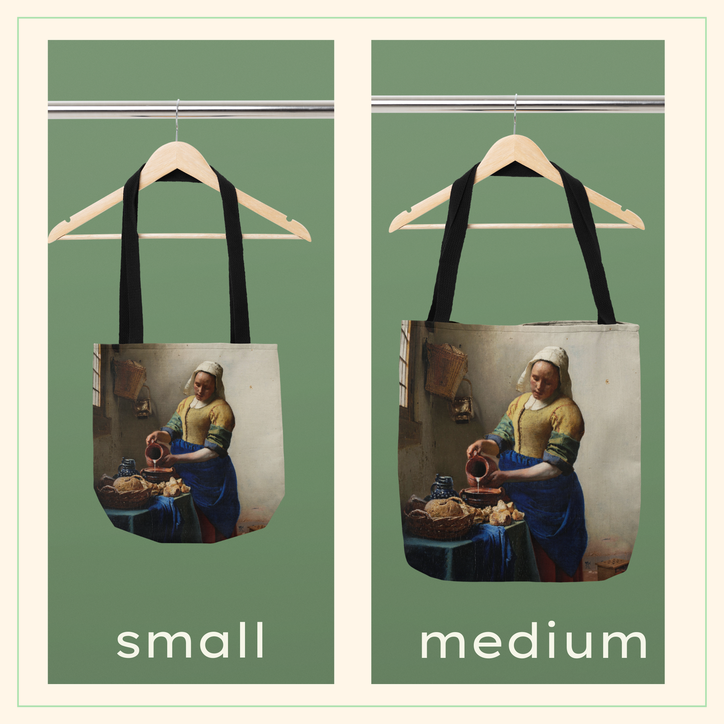 Art Tote Bag - Famous Painting Print from Dutch Painter Johannes Vermeer