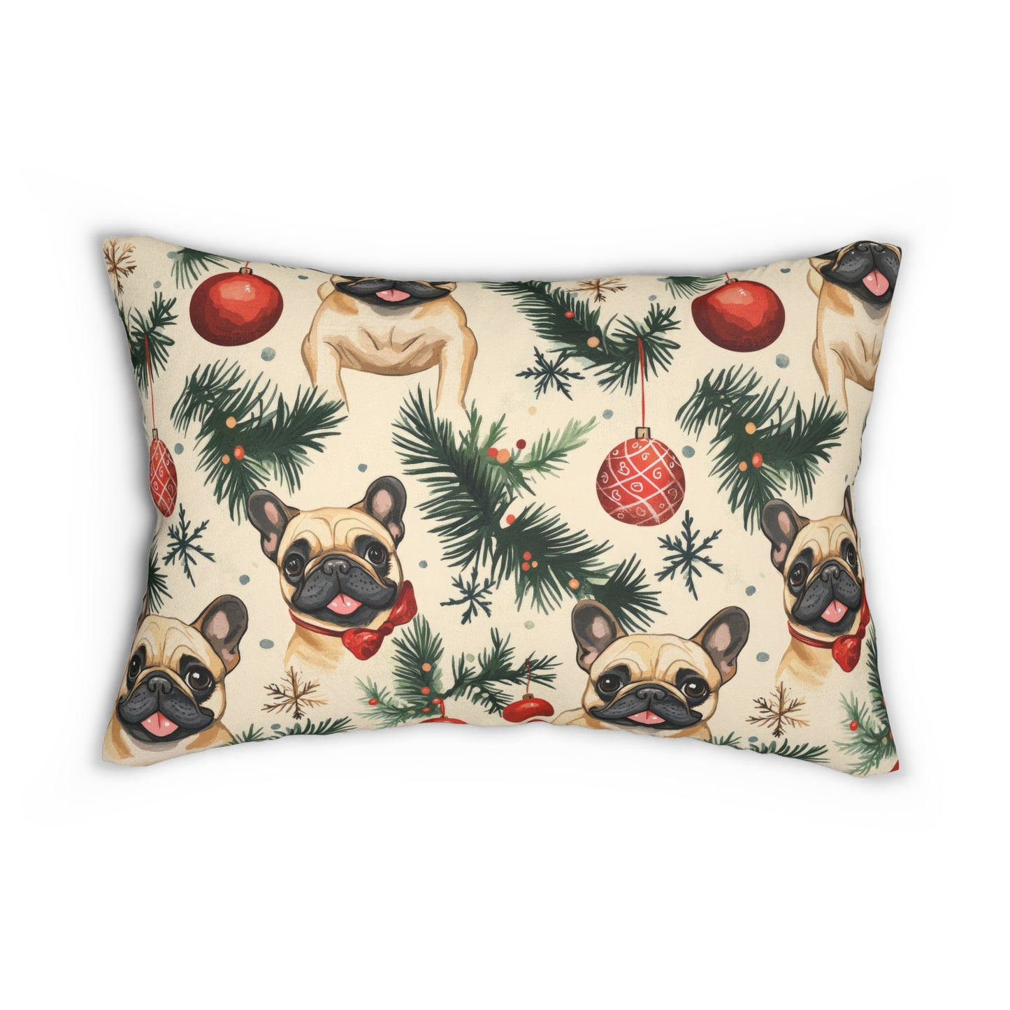 Deck the Paws - French Bulldog Lumbar Pillow