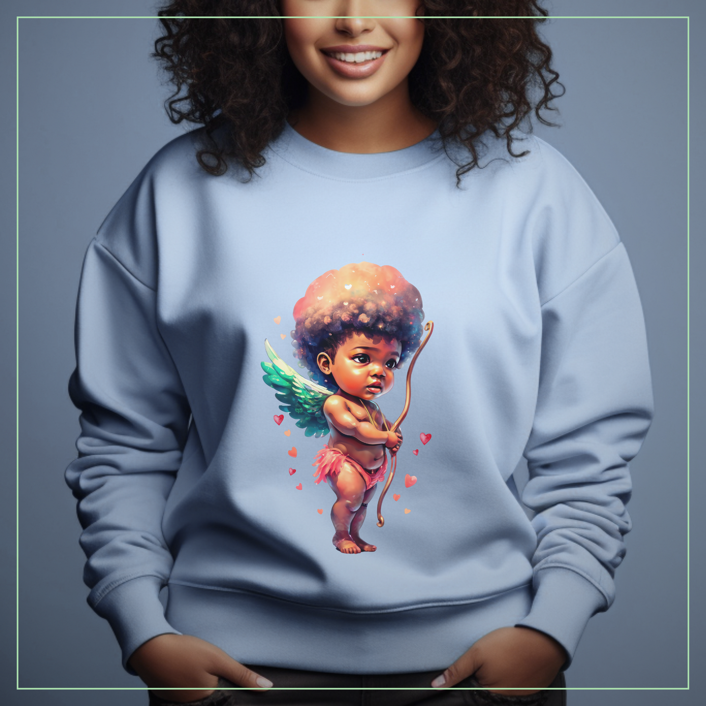 Black Cupid's Charm Crewneck Sweatshirt