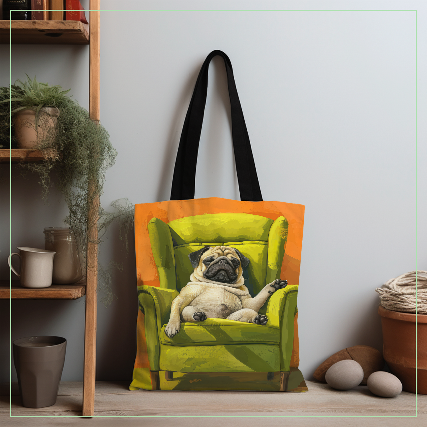 Nap King Pug - Pug & Chill Tote Bag Collection