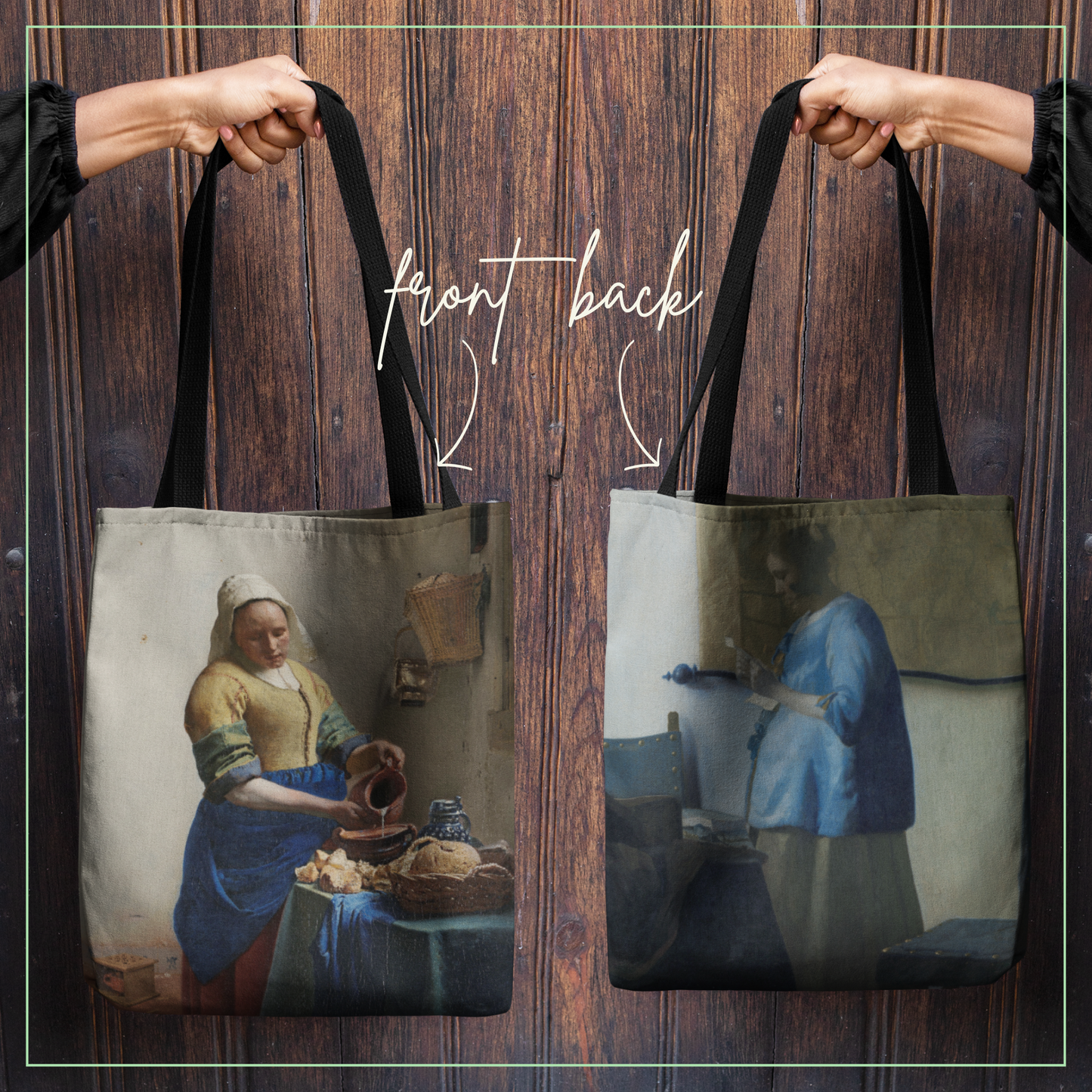 Art Tote Bag - Famous Painting Print from Dutch Painter Johannes Vermeer