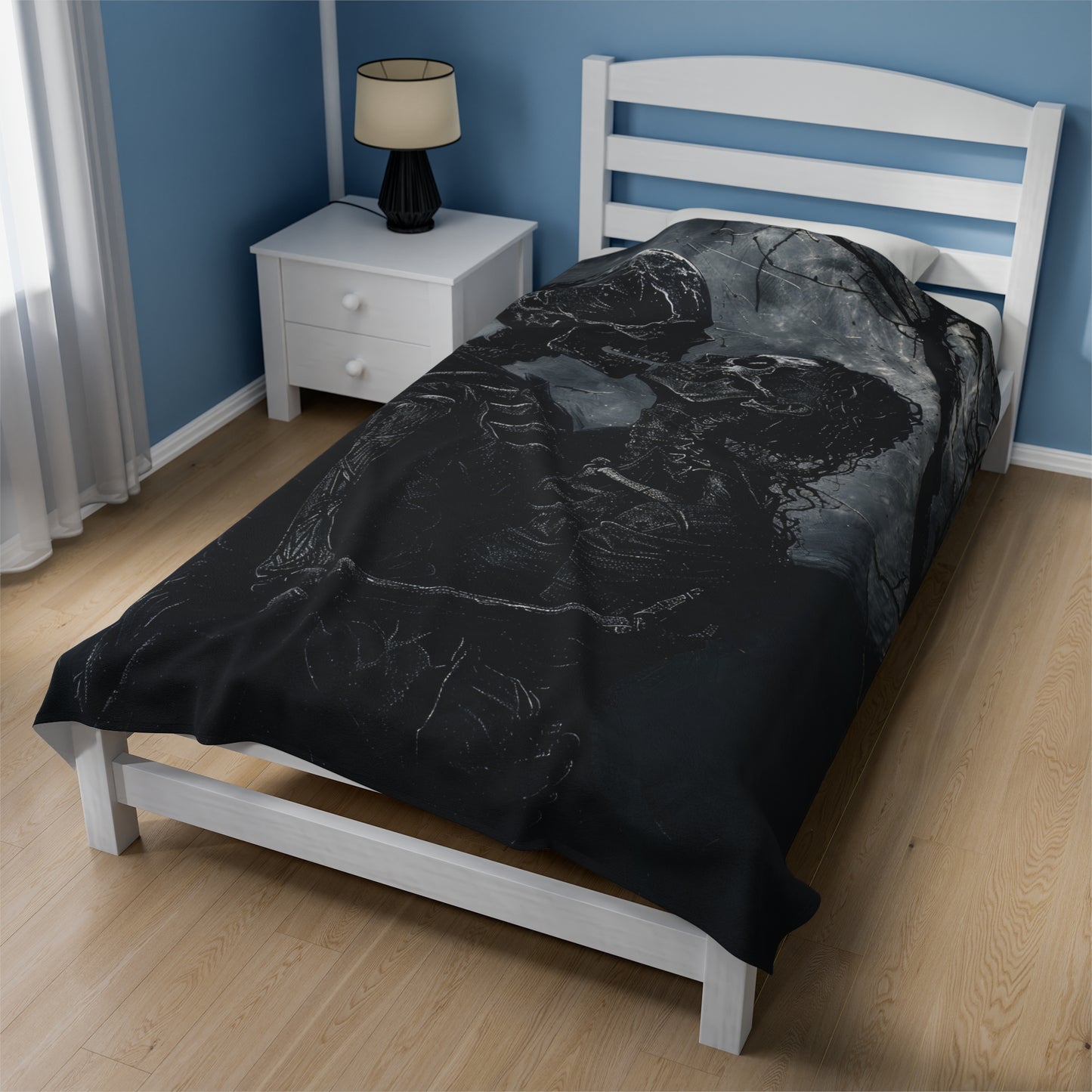 Skeleton Kiss - Velveteen Plush Blanket