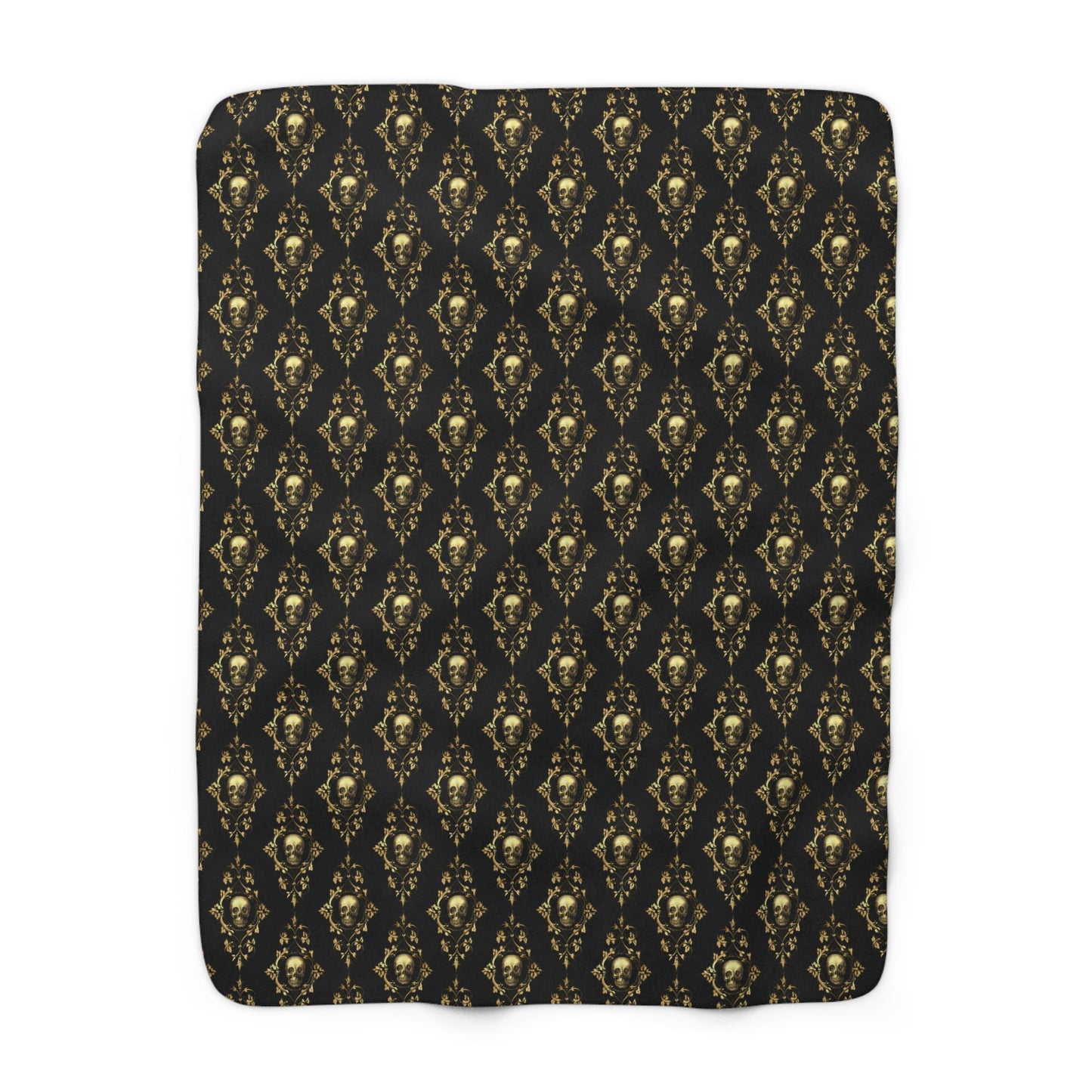Gilded Gothic Skull - Sherpa Fleece Blanket