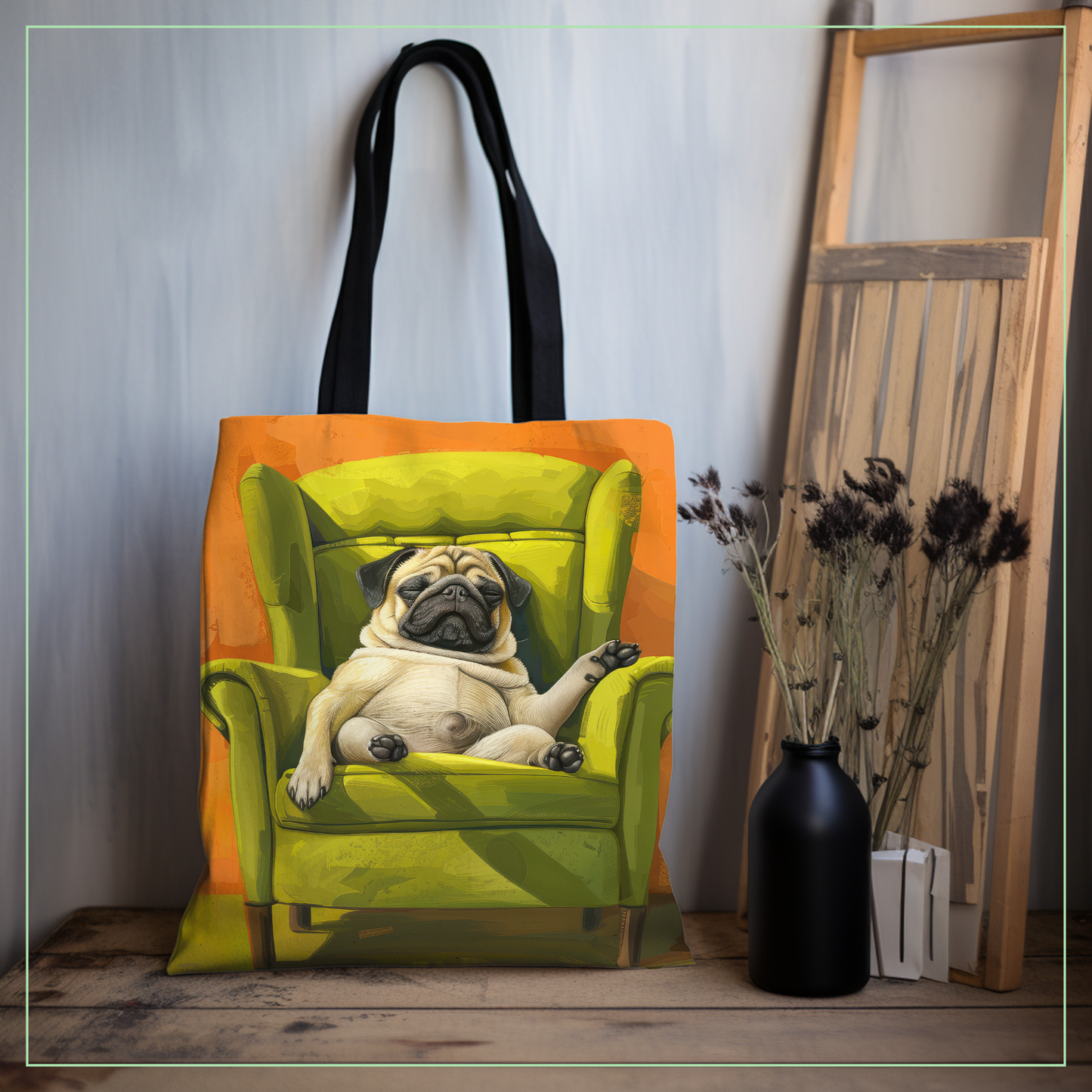 Nap King Pug - Pug & Chill Tote Bag Collection