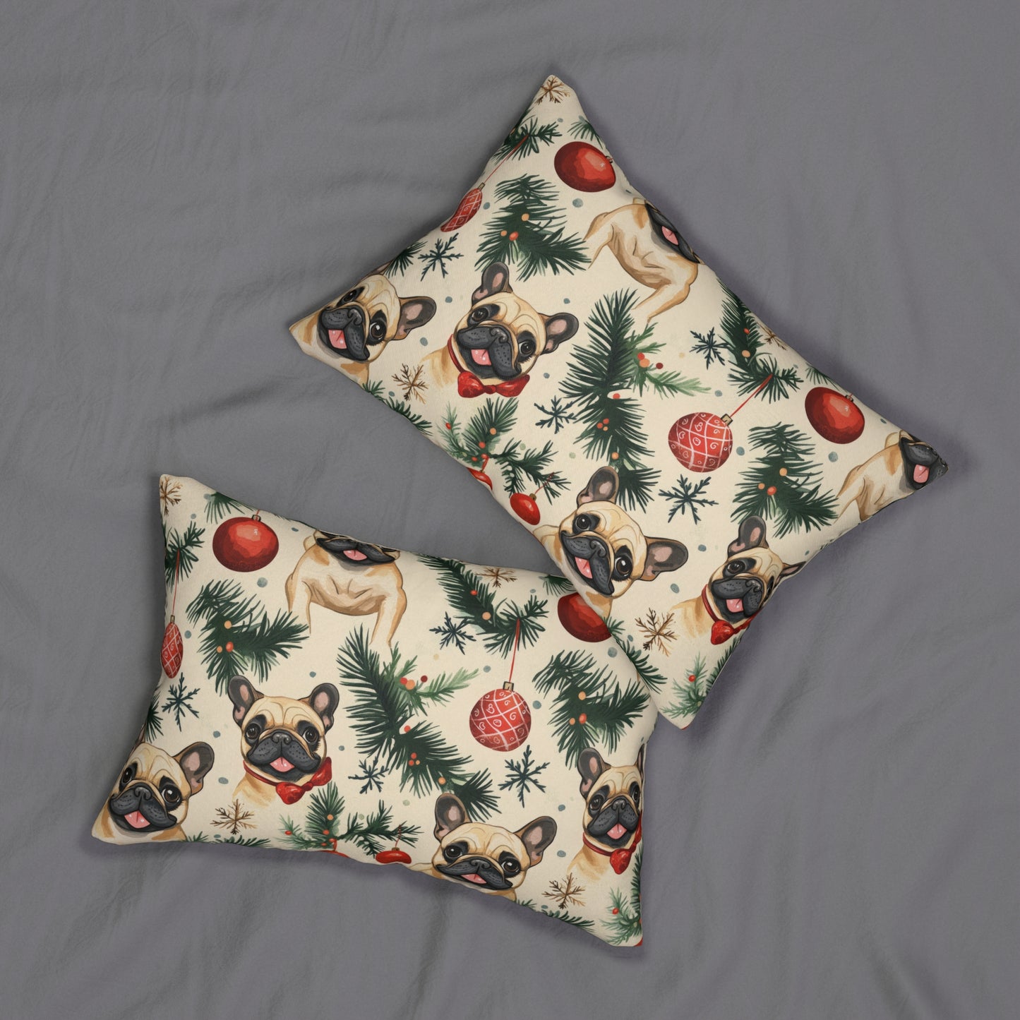 Deck the Paws - French Bulldog Lumbar Pillow