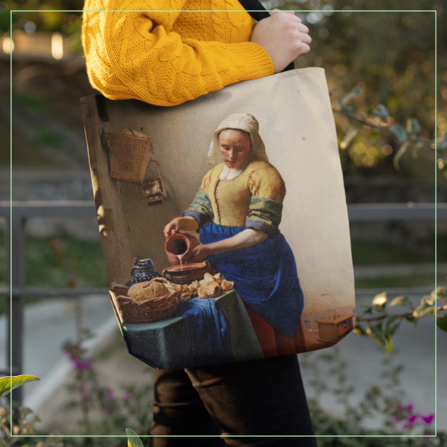 Art Tote Bag - Famous Painting Print from Dutch Painter Johannes Vermeer