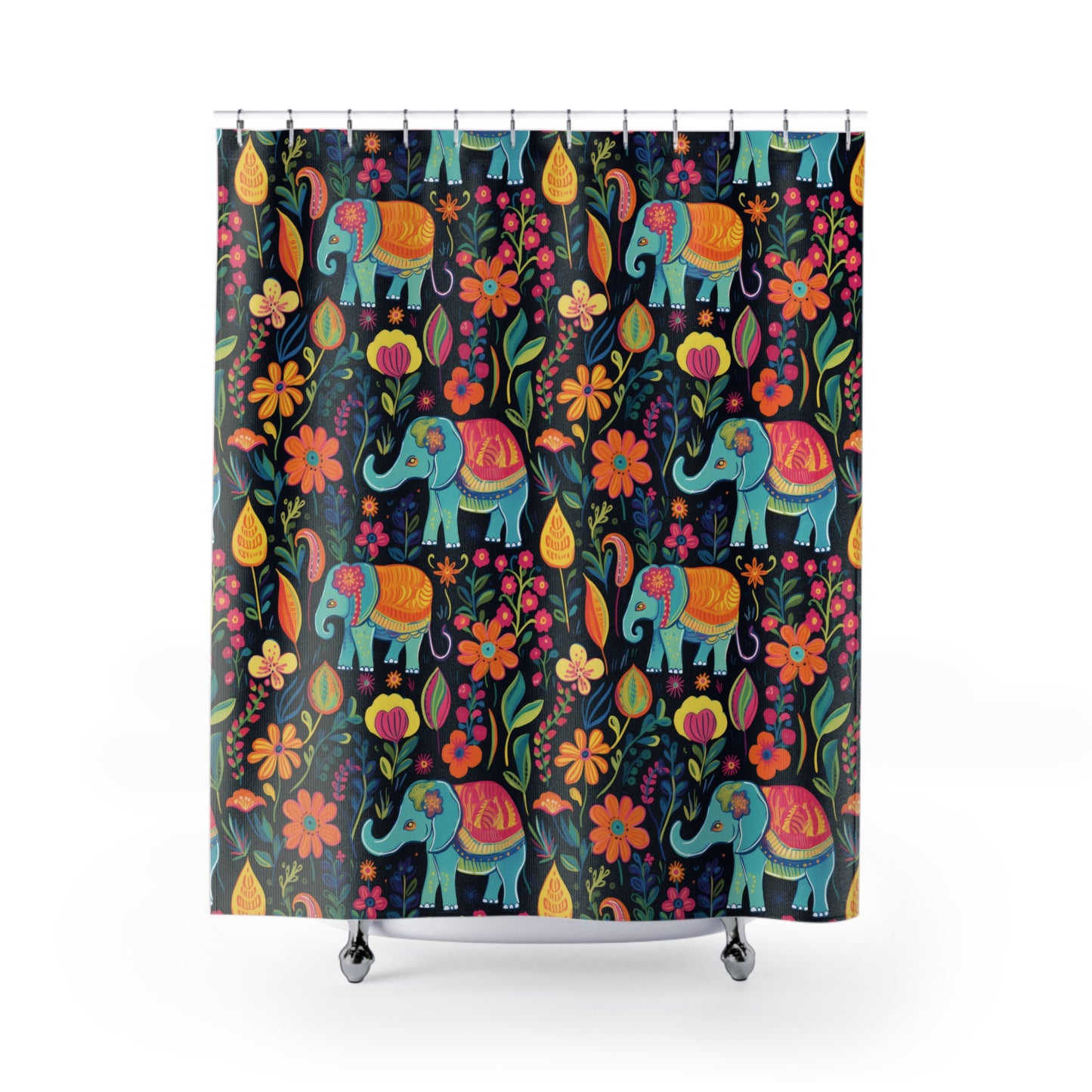 Happy Elephant Adventure Shower Curtain