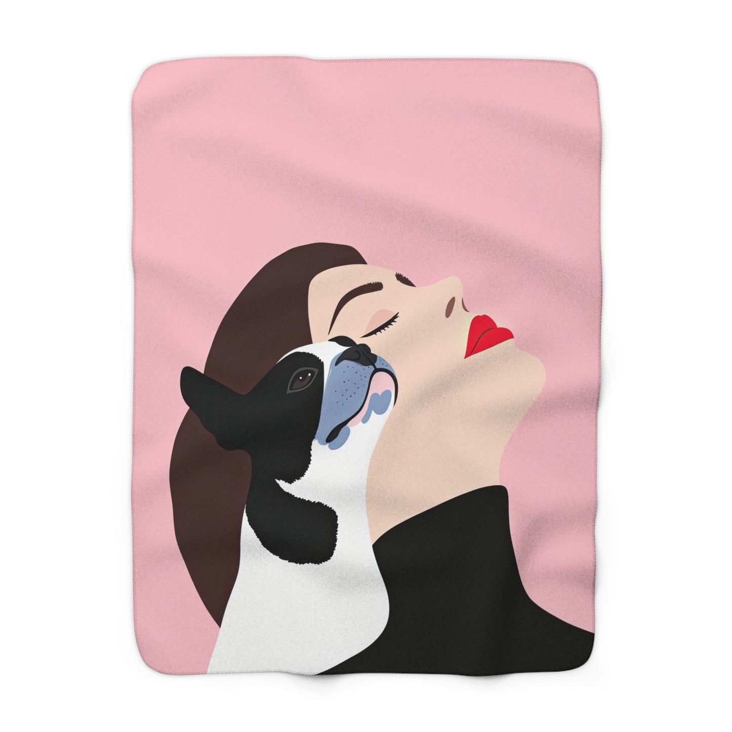 Modern Love - Frenchie Sherpa Fleece Blanket