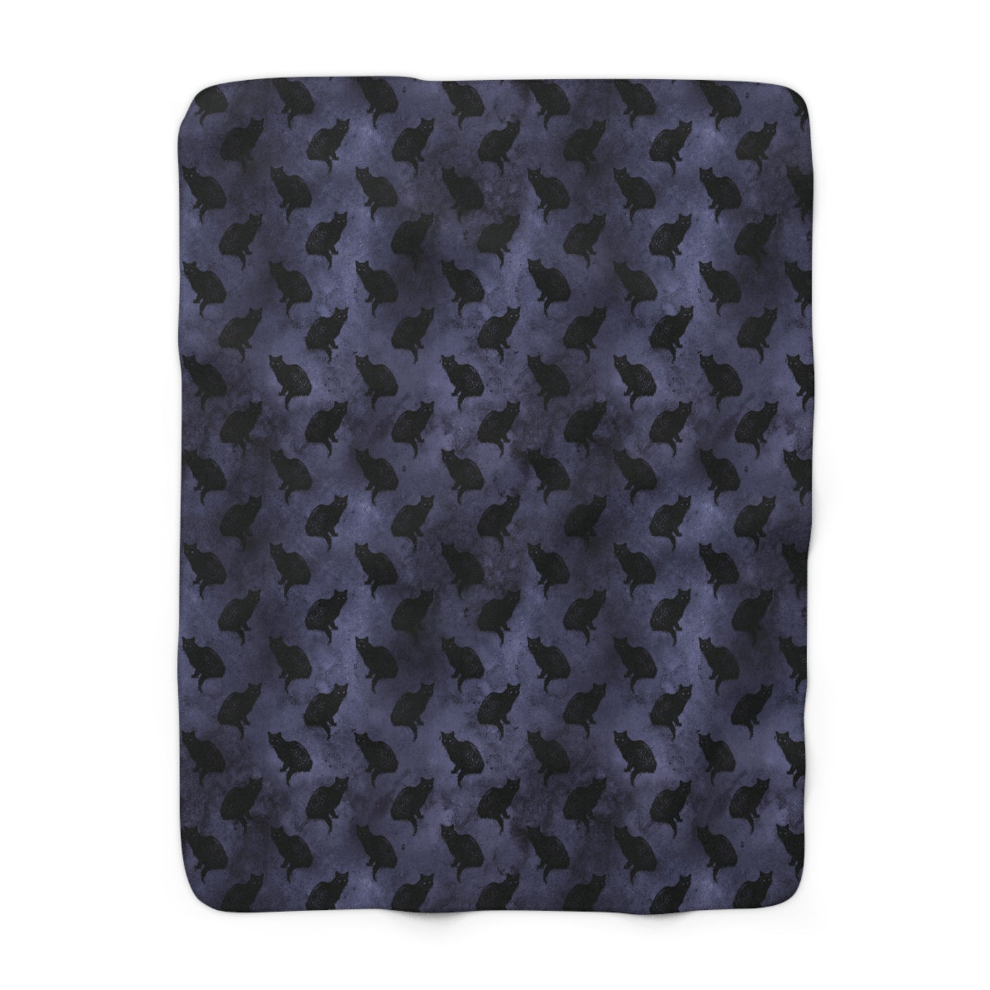 Midnight Black Cat - Sherpa Fleece Blanket