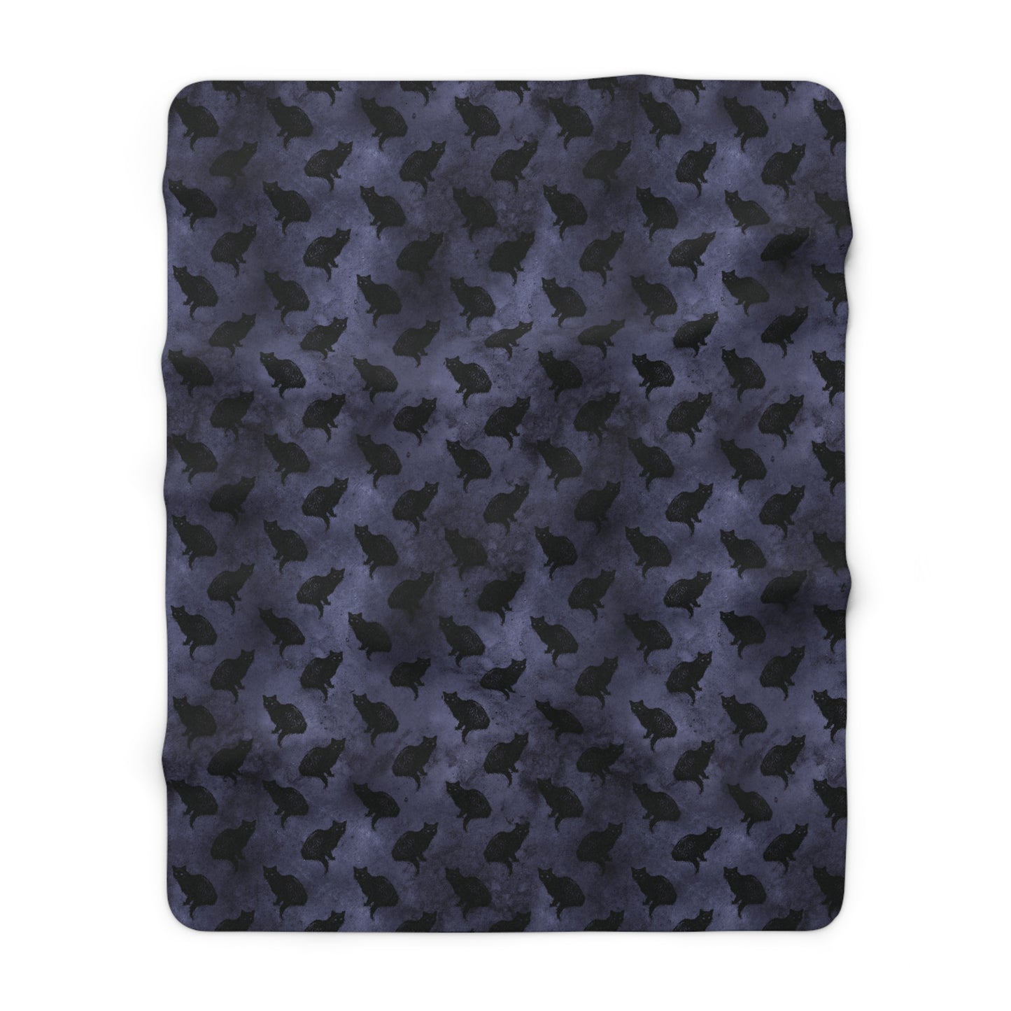 Midnight Black Cat - Sherpa Fleece Blanket