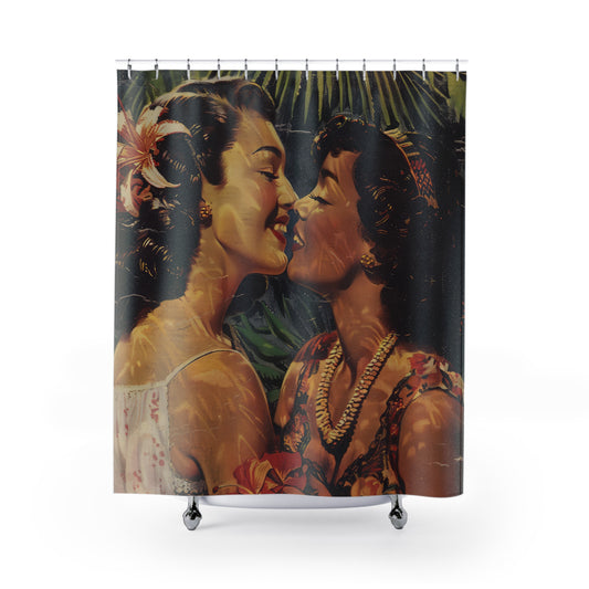 Polynesian Love - Vintage Queer Love Shower Curtain Collection