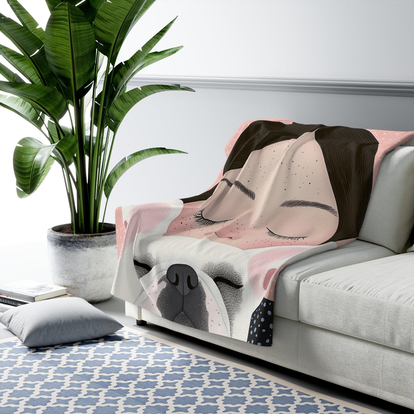 Serene Snuggles - Frenchie Sherpa Fleece Blanket