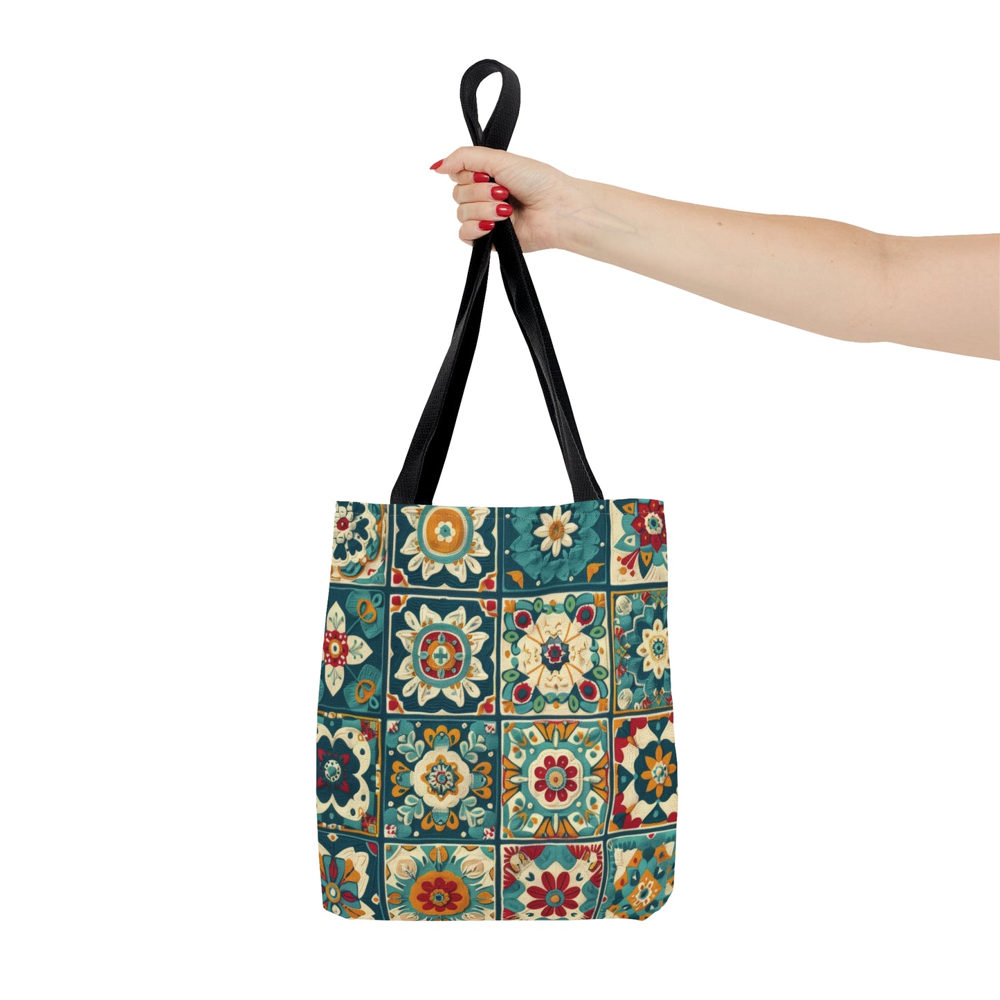 Cozy Granny Squares Red & Green - Tote Bag