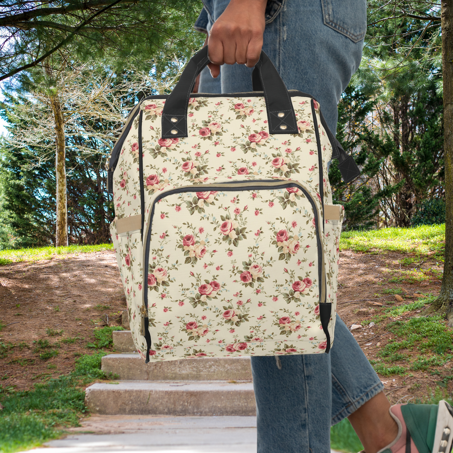 Retro Rose Multifunctional Backpack