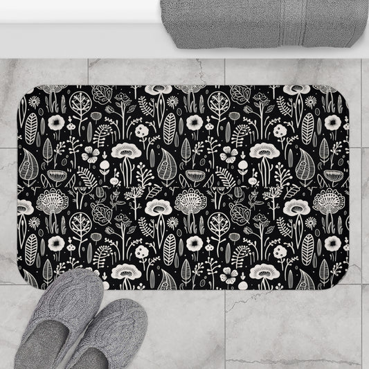 Black and White Fairy Bath Mat