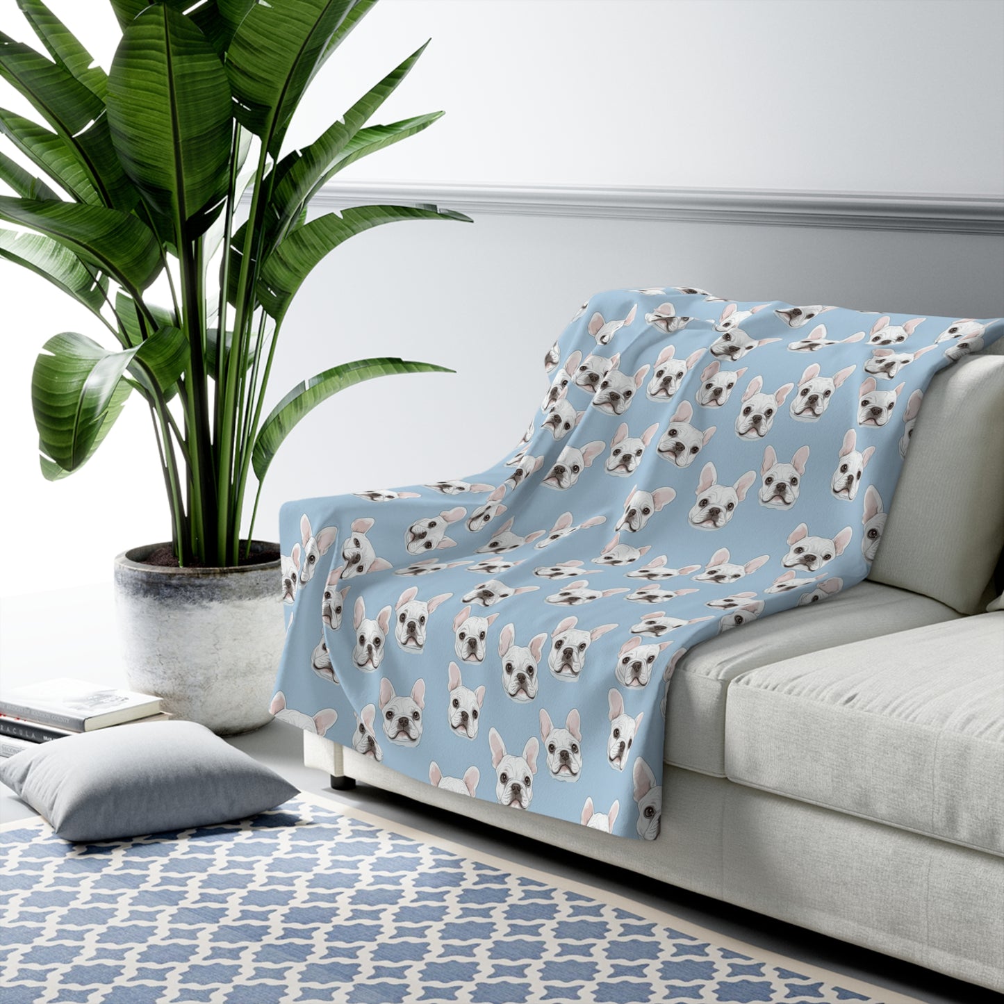 Blanket Blue Pattern Sherpa Fleece Blanket