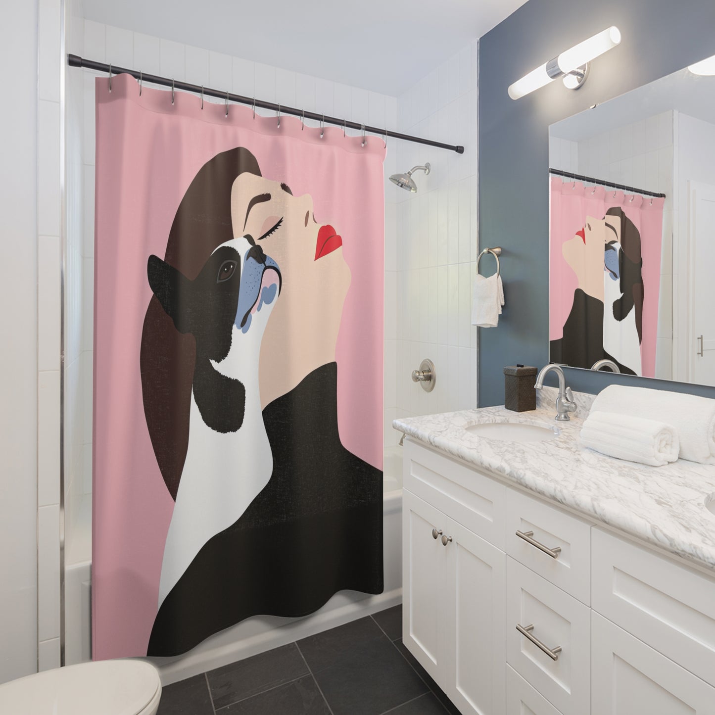 Copy of I love my Frenchie - French Bulldog Shower Curtains