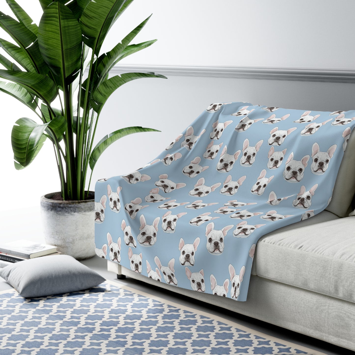 Blanket Blue Pattern Sherpa Fleece Blanket