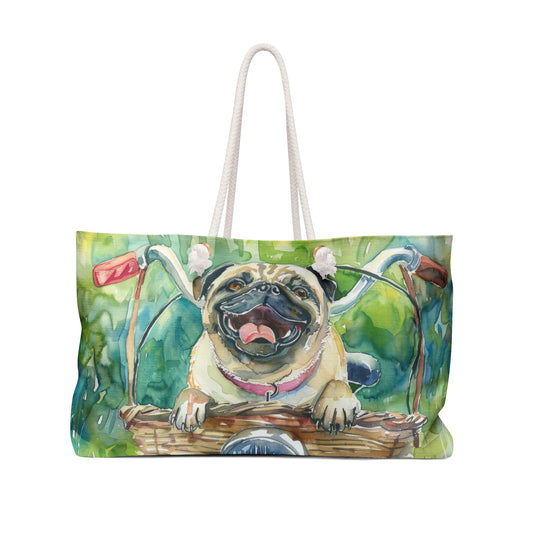 Pug in a Basket - Weekender Bag