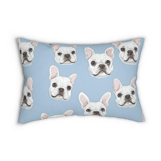 Blue Bulldog Bliss - French Bulldog Lumbar Pillow