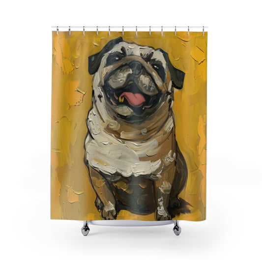 Jolly Pug Shower Curtain