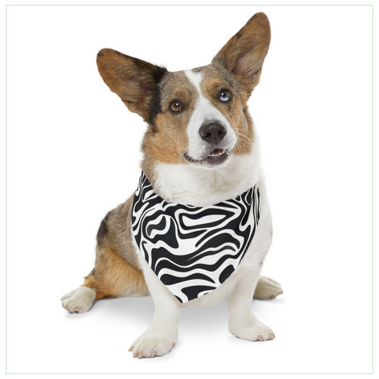 Black & White Swirls Pet Bandana Collar