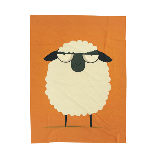 Grumpy Sheep - Velveteen Plush Blanket