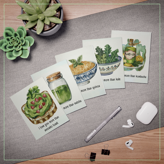 Greens Galore: Set of 5 Greeting Cards for Eco-Loving Hearts