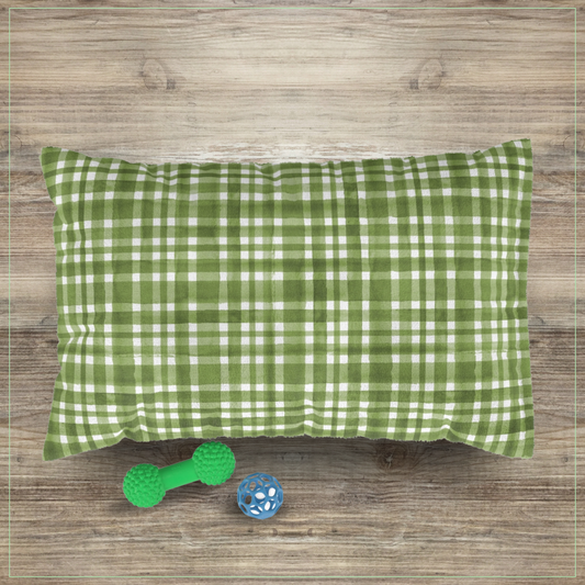 Green Checkered Pet Bed