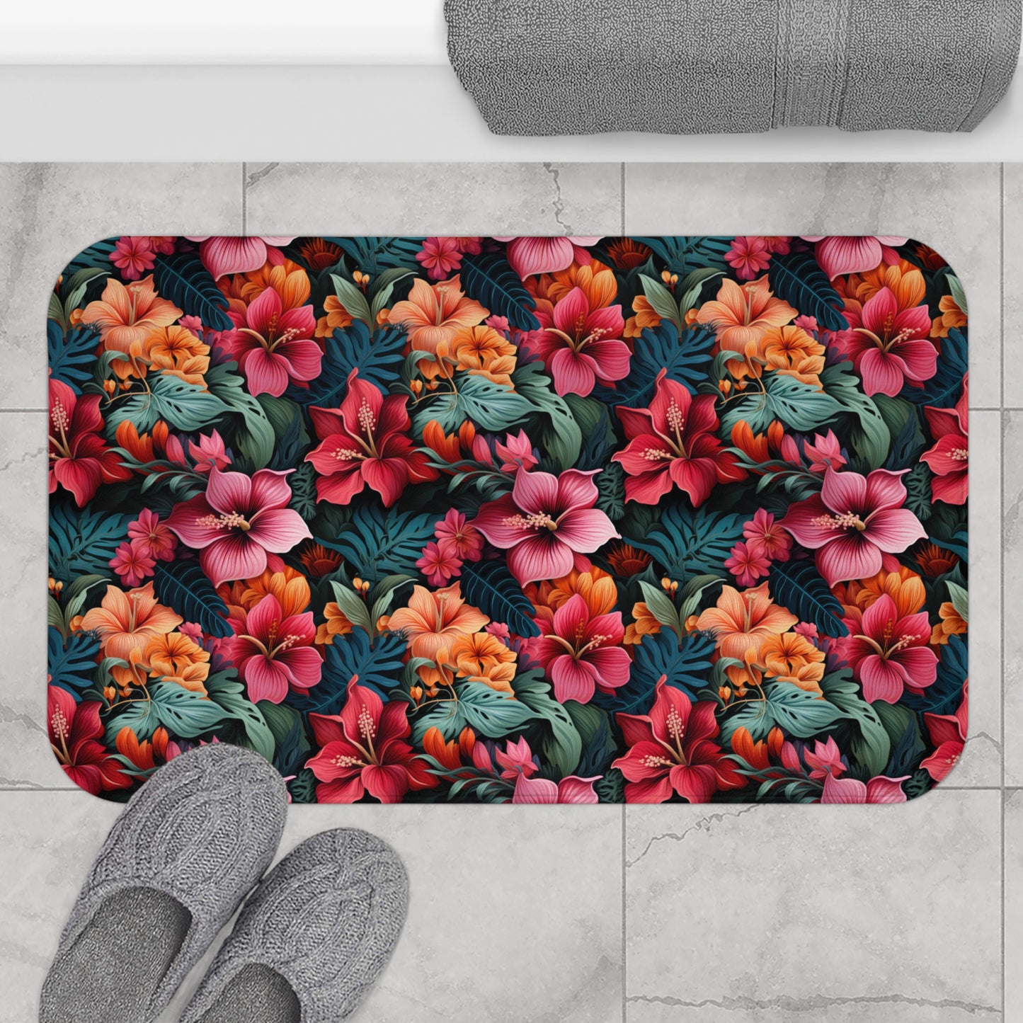 Exotic Flowers Bath Mat