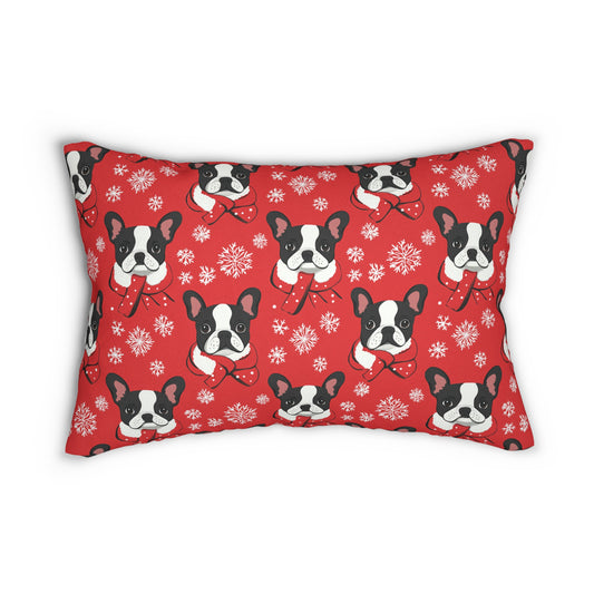 Frenchie in Red - French Bulldog Lumbar Pillow