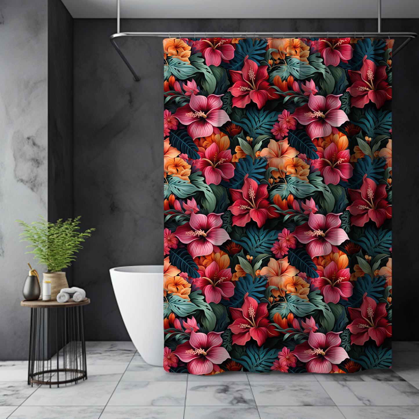 Exotic Flowers Shower Curtain