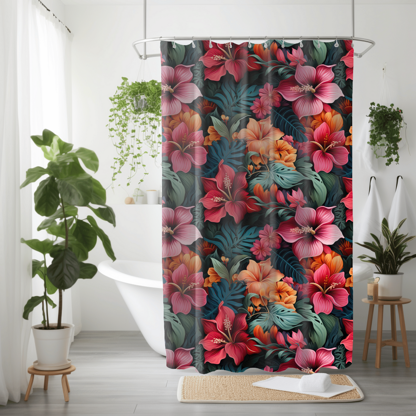 Exotic Flowers Shower Curtain