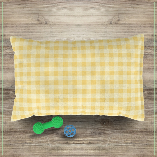Yellow Checkered Pet Bed