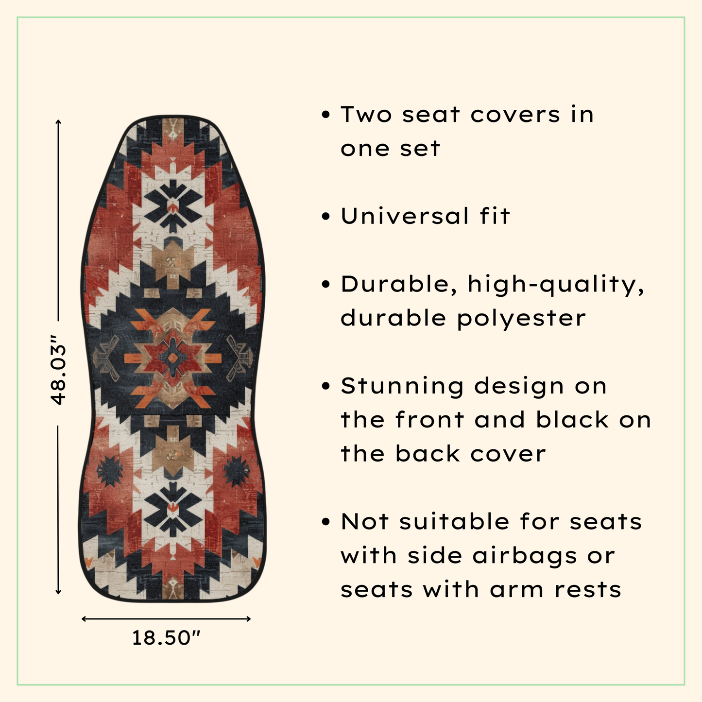 Boho Western Style Car Seat Covers