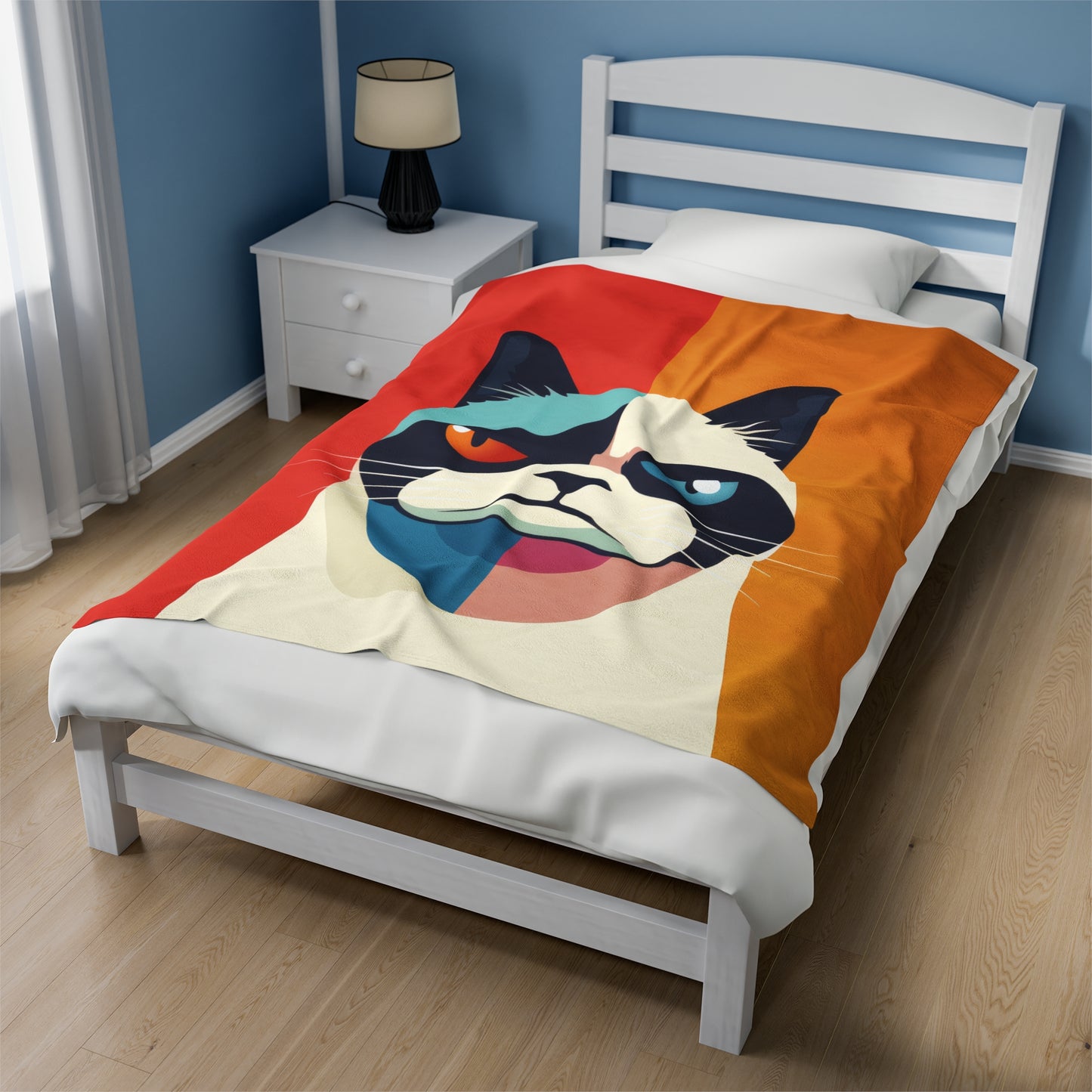 Grumpy Cat - Velveteen Plush Blanket