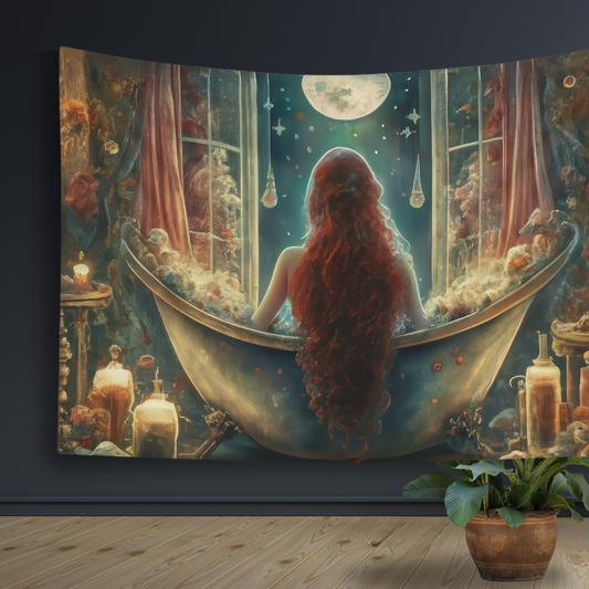 Enchanting Elixirs: Red-Haired Goddess - Indoor Wall Tapestry