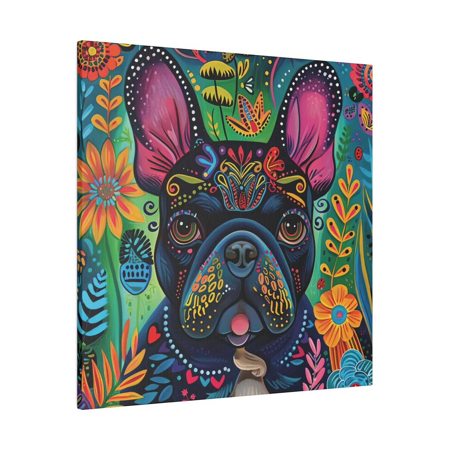 Frenchie Fiesta - Matte Canvas of a French Bulldog