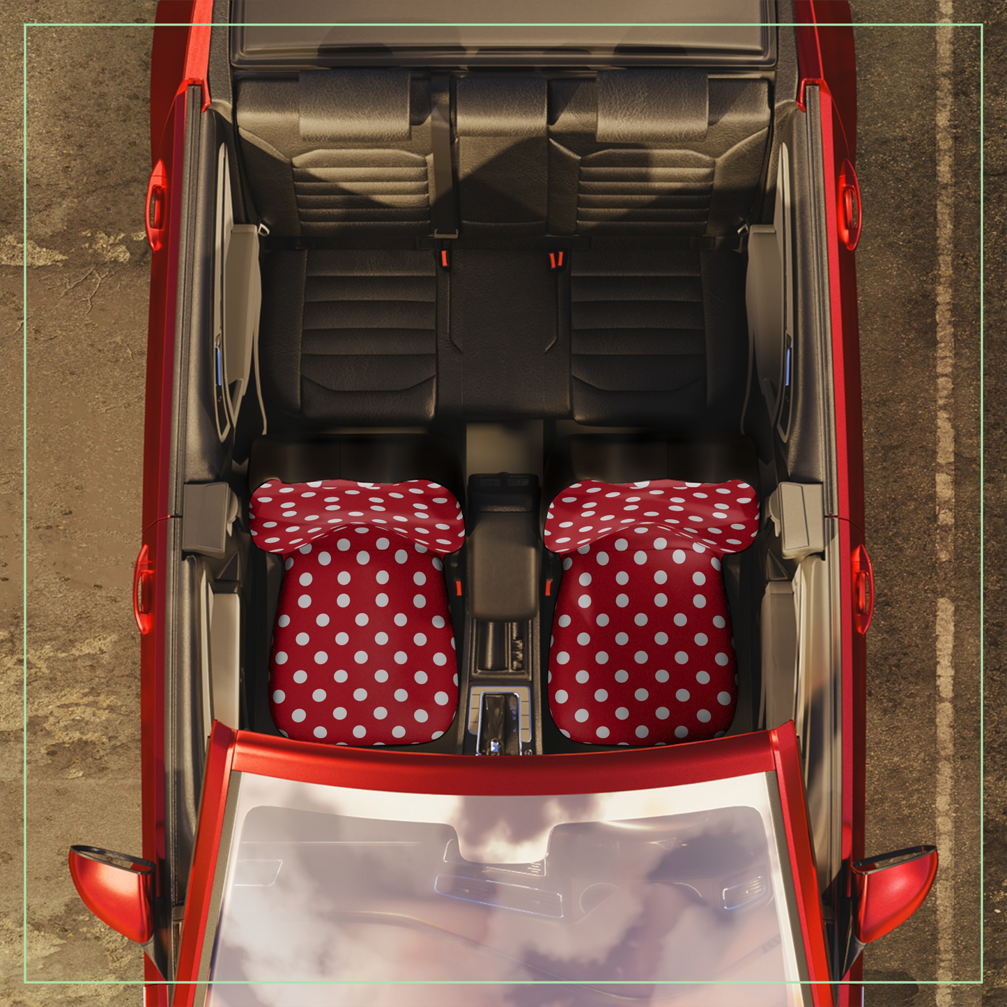 Retro Dots: Red & White Polka Car Seat Covers