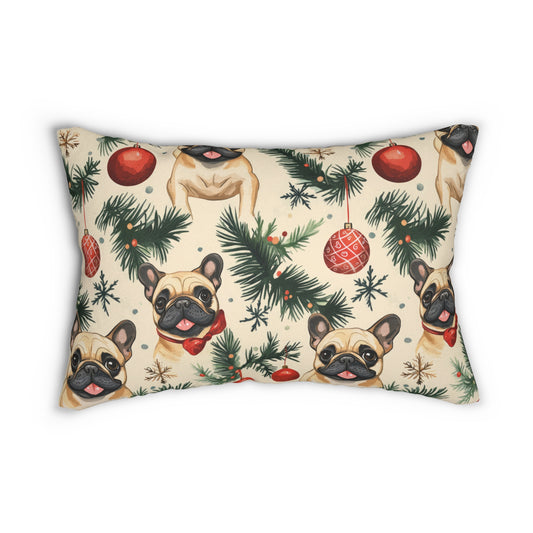 Deck the Paws - French Bulldog Lumbar Pillow