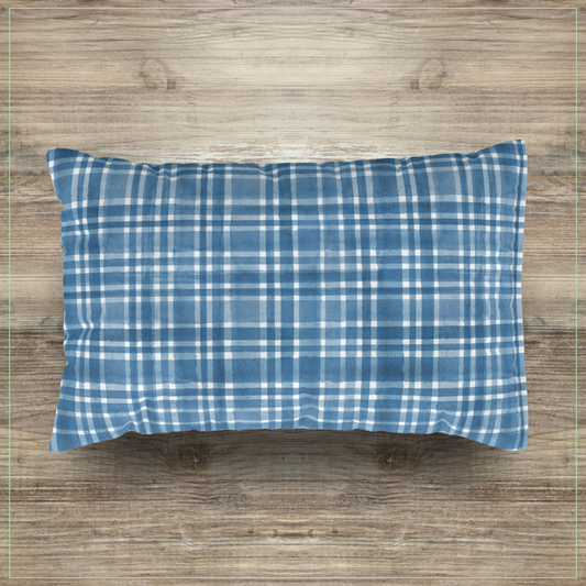 Blue Checkered Pet Bed