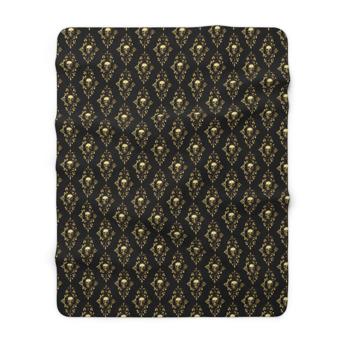 Gilded Gothic Skull - Sherpa Fleece Blanket