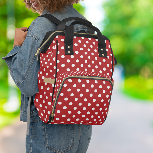 Red Polka Dot Delight: Playful and Chic Backpack