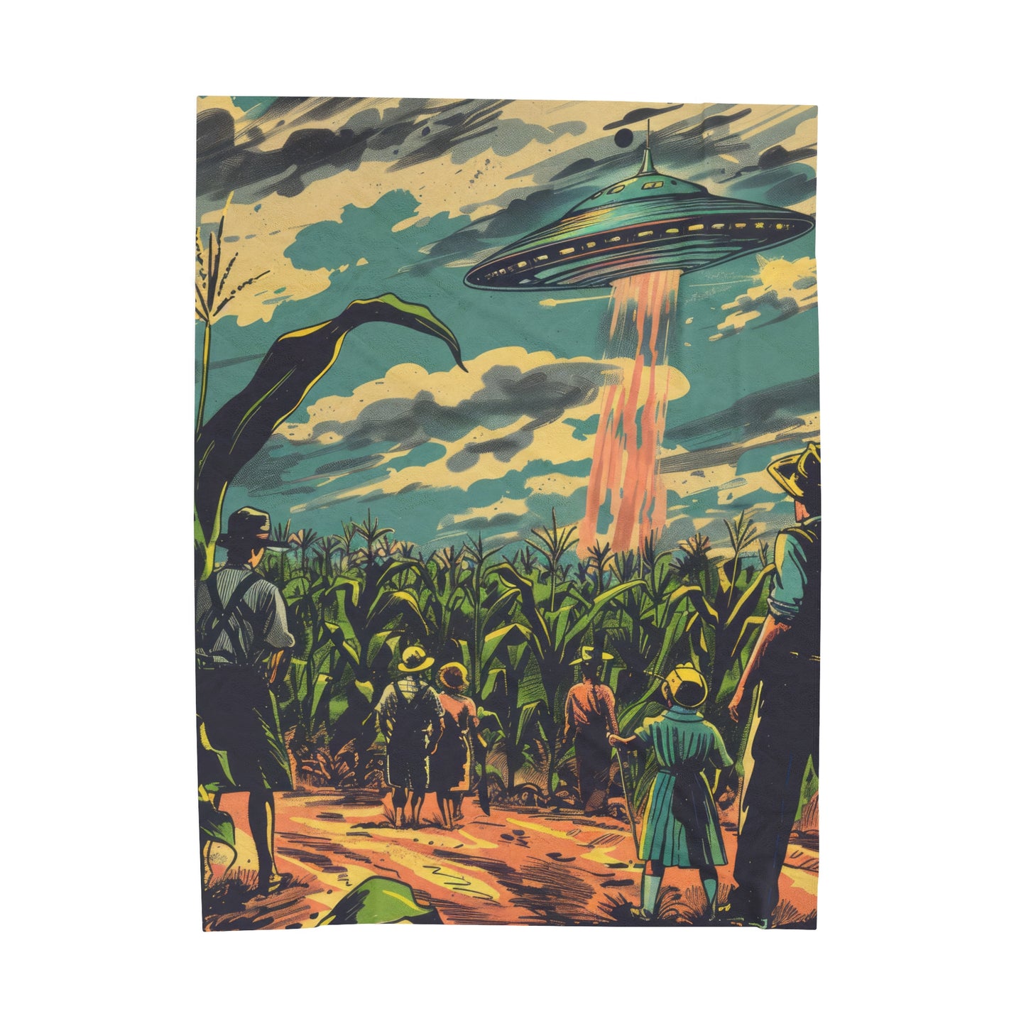 Alien Arrival - Velveteen Plush Blanket