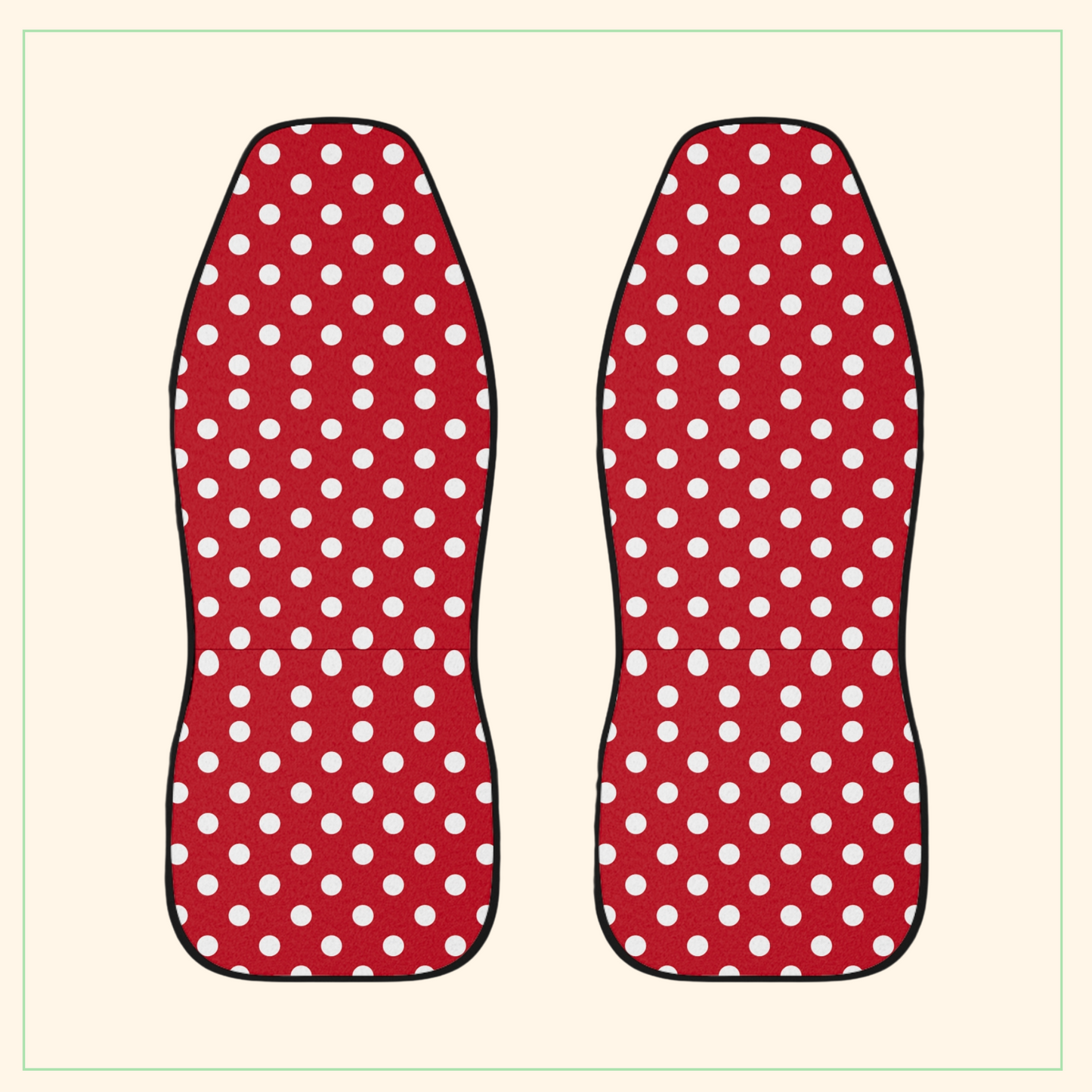 Retro Dots: Red & White Polka Car Seat Covers