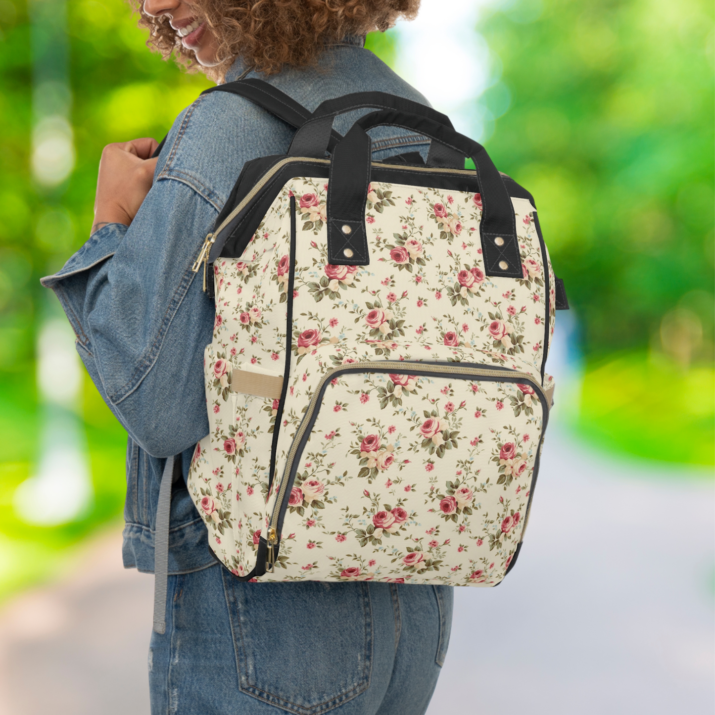 Retro Rose Multifunctional Backpack