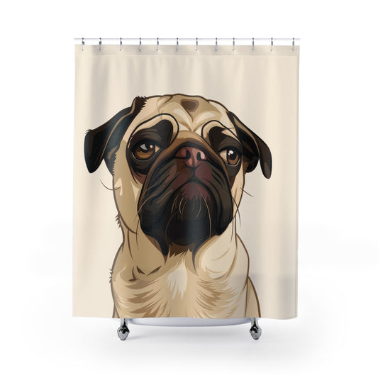 Seriously?! - Pug Shower Curtain