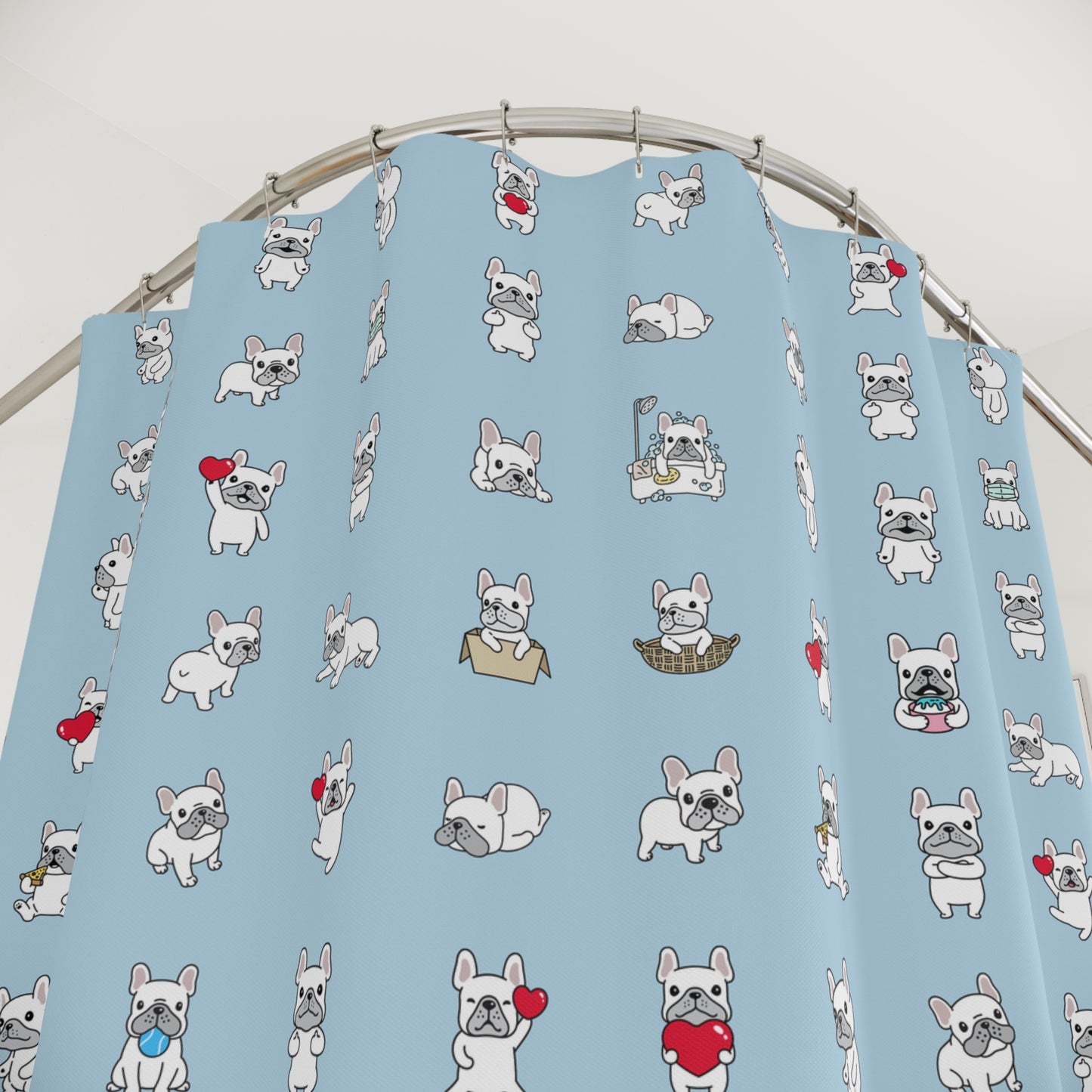 Tiny Frenchie Moments - Shower Curtain